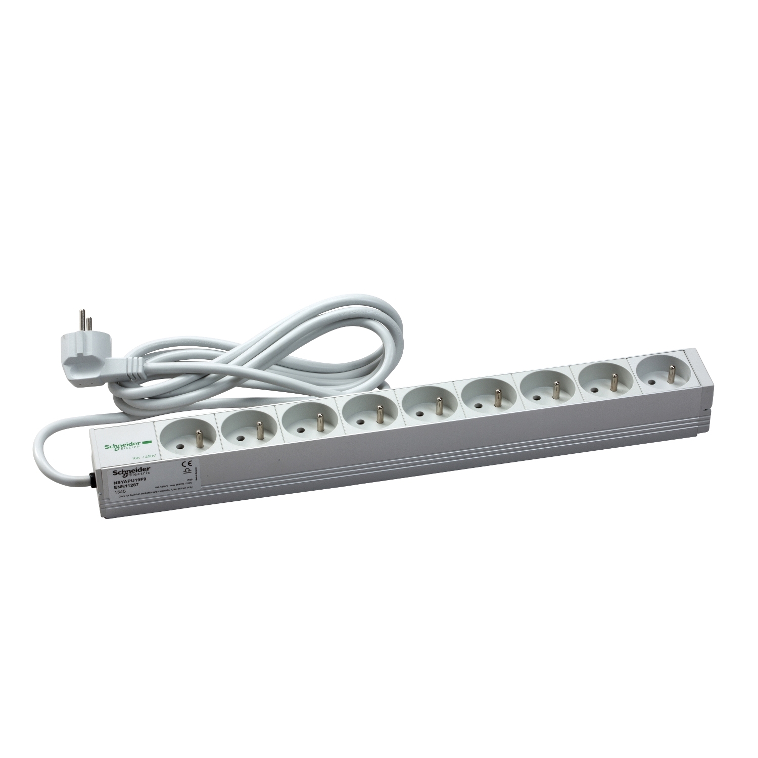Schneider Electric 9 Gang Power Distribution Unit, 3m Cable, 16A, 230 V