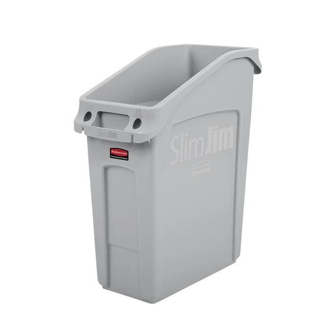 Rubbermaid Commercial Products Slim Jim 13gal Grey Resin Waste Bin