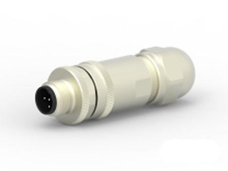 TE Connectivity Circular Connector, 5 Contacts, Cable, M12 Connector, Plug, Male, IP67, T411 Series