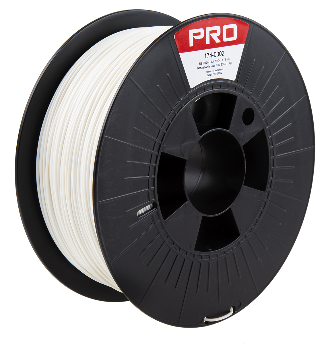 RS PRO 1.75mm White PLA-X3 3D Printer Filament, 1kg