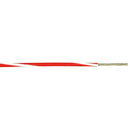 Alpha Wire Hook-up Wire PVC Series Red/White 0.52 mm² Hook Up Wire, 20 AWG, 10/0.25 mm, 305m, PVC Insulation, 3053 WR001