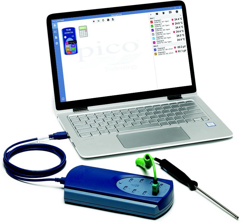 Pico Technology USB TC-08 Temperature Data Logger, USB, 8 Input Channel(s) - RS Calibration