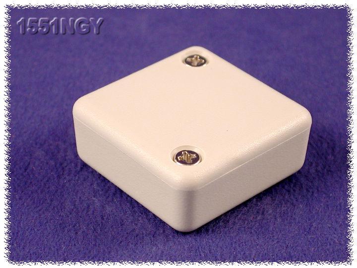 Hammond 1551 Series Grey ABS Enclosure, IP54, Flanged, Grey Lid, 35 x 35 x 15mm