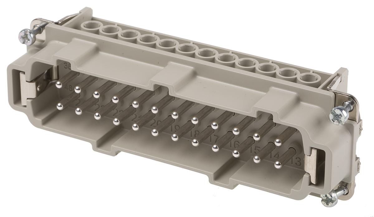 EPIC Heavy Duty Power Connector Insert, 16A, Male, H-BE Series, 48 Contacts