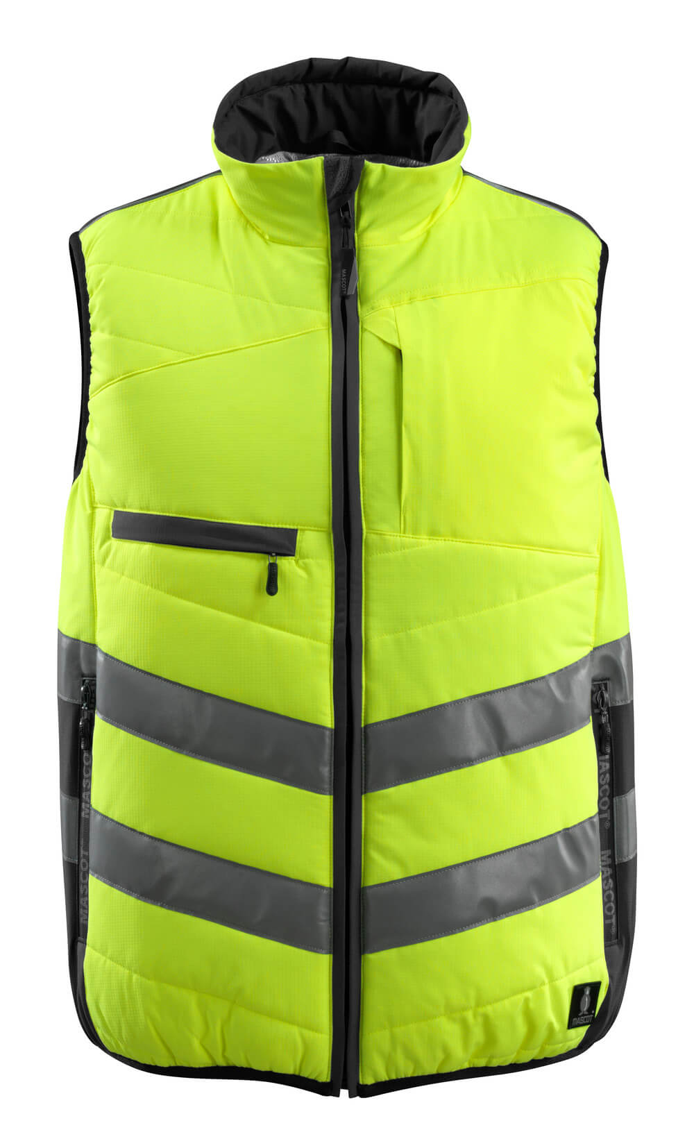 Mascot Workwear Black/Green/White/Yellow Water Repellent Hi Vis Vest, L