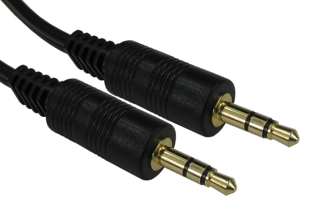 RS PRO Male 3.5mm Stereo Jack to Male 3.5mm Stereo Jack Aux Cable, Black, 0.3m