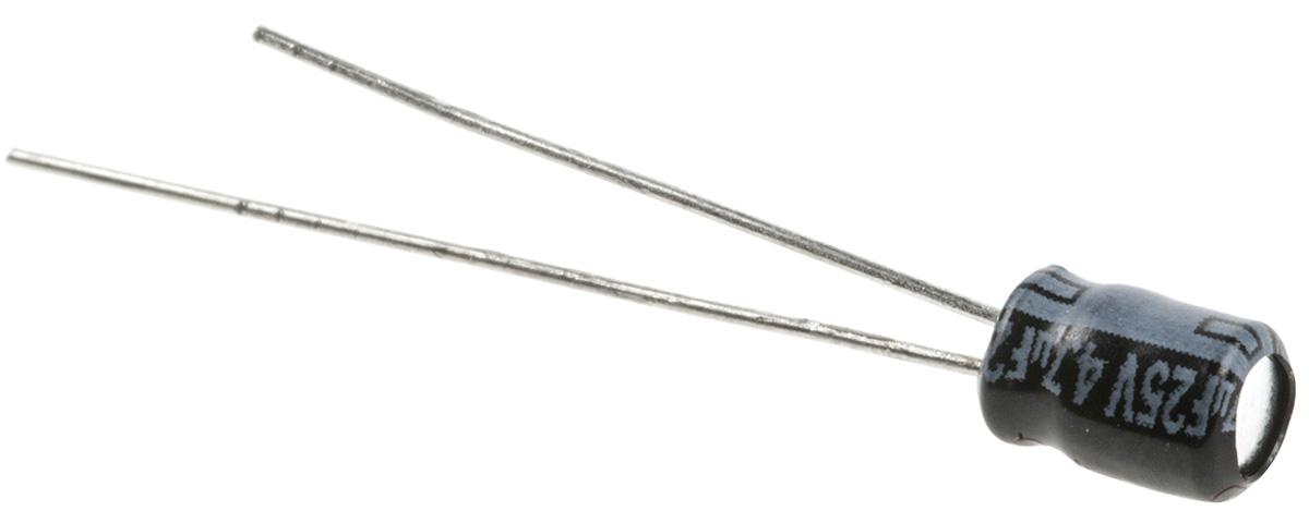 Panasonic 4.7μF Aluminium Electrolytic Capacitor 25V dc, Radial, Through Hole - ECEA1EKS4R7