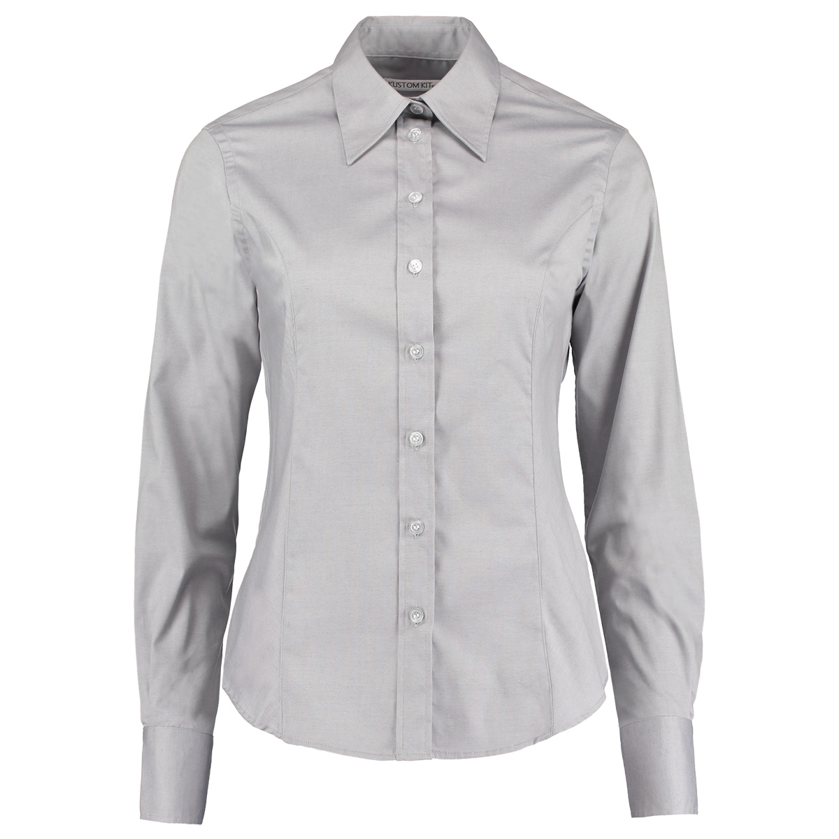 Blouse Oxford Long Sleeve Silver Grey Si