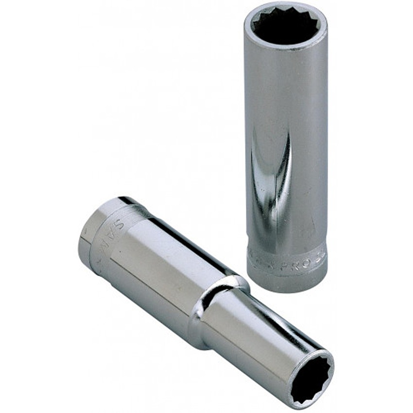 SAM 1/2 in Drive 11mm Deep Socket, 12 point, 17.5mm, 82 mm Overall Length