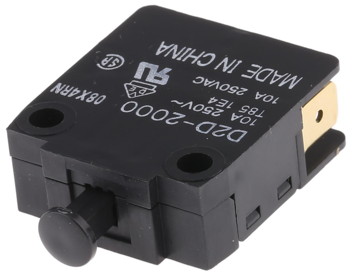 Omron Door Micro Switch, Plunger, SPDT 10 A @ 250 V ac, -25 → +85°C
