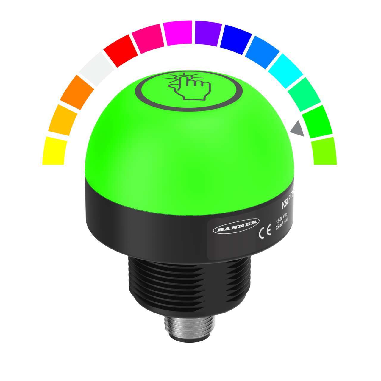 Banner Blue, Green, Red LED Indicator Lamp, 12 → 30V dc, 50mm Diameter