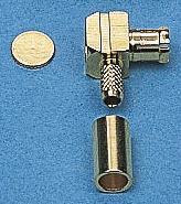 IMS, Plug Cable Mount MCX Connector, 50Ω, Solder Termination, Right Angle Body