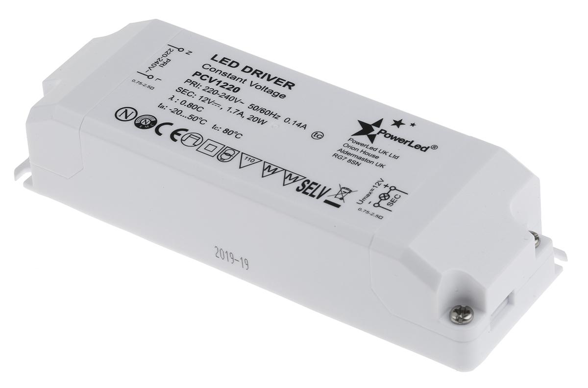 PowerLED LED Driver, 12V Output, 20W Output, 0 → 1.7A Output, Constant Voltage