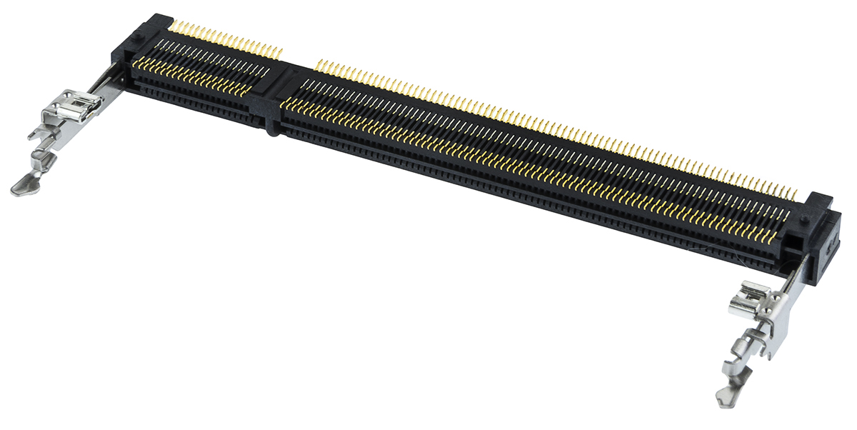 TE Connectivity 0.6mm Pitch 200 Way, Right Angle SMT Mount DDR2 DIMM Socket ,1.8 V