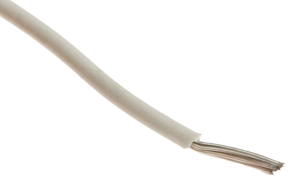 Alpha Wire Ecogen Ecowire Series White 0.33 mm² Hook Up Wire, 22 AWG, 7/0.25 mm, 305m, MPPE Insulation, 6713 WH001