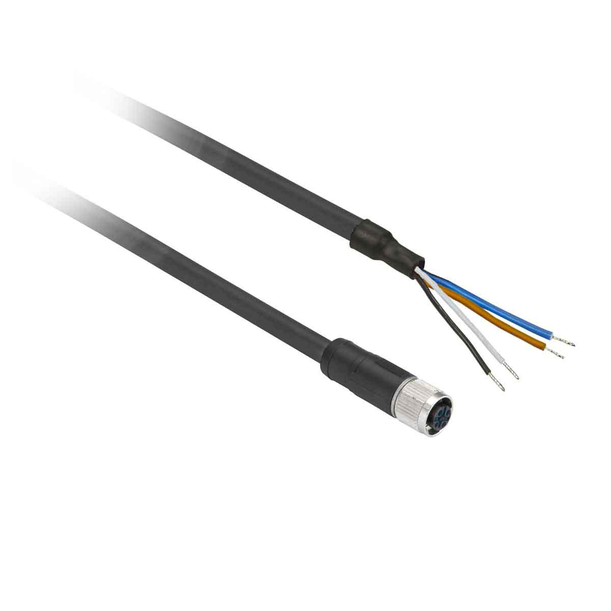 Telemecanique Sensors Female 4 way M12 to Unterminated M12 Sensor Actuator Cable, 2 m