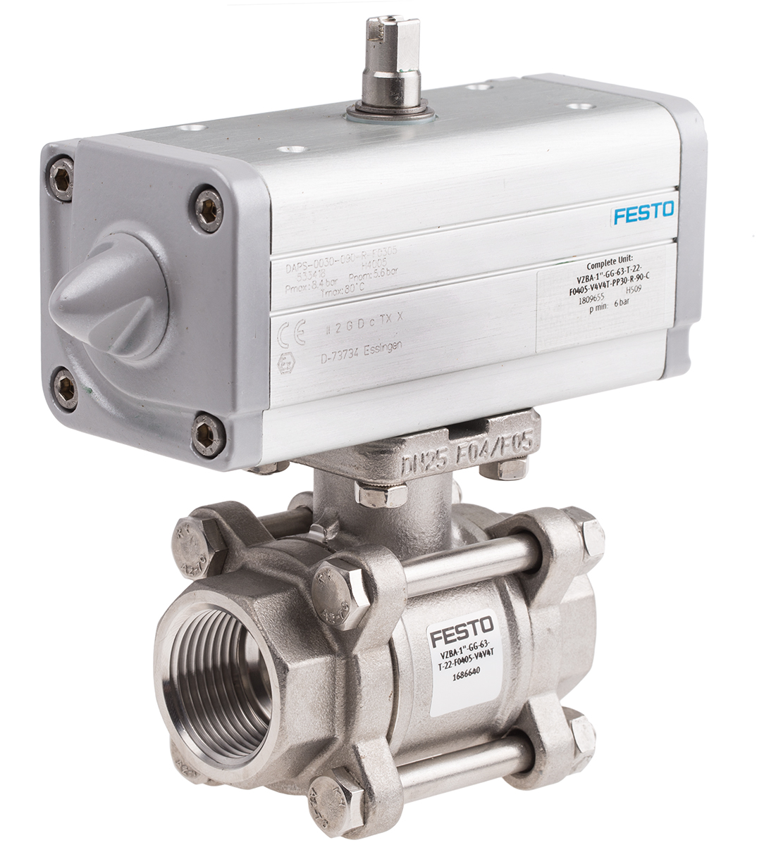 Festo Ball Valve type Pneumatic Actuated Valve, 63