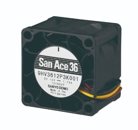 Sanyo Denki San Ace 9HV Series Axial Fan, 12 V dc, DC Operation, 25.4cfm, 21W, 1.75A Max, 36 x 36 x 28mm