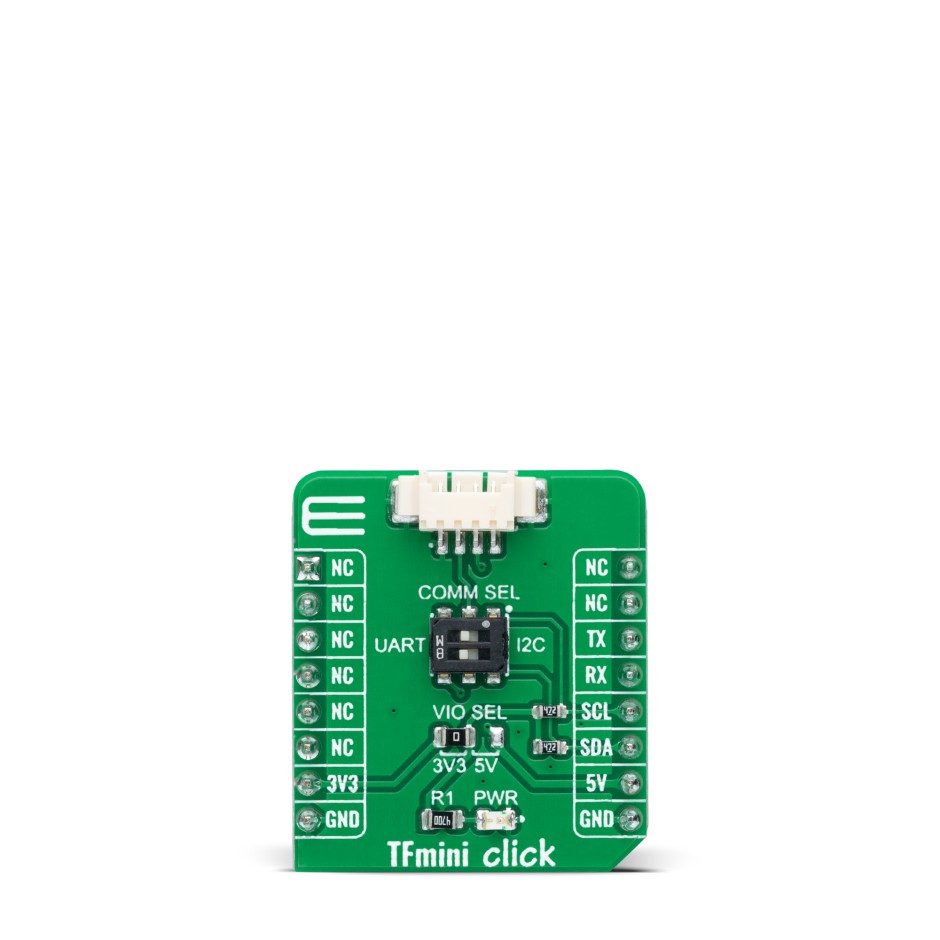 MikroElektronika MIKROE-4974, TFmini Click Infrared Distance Sensor Adapter Board for mikroBUS socket for Four