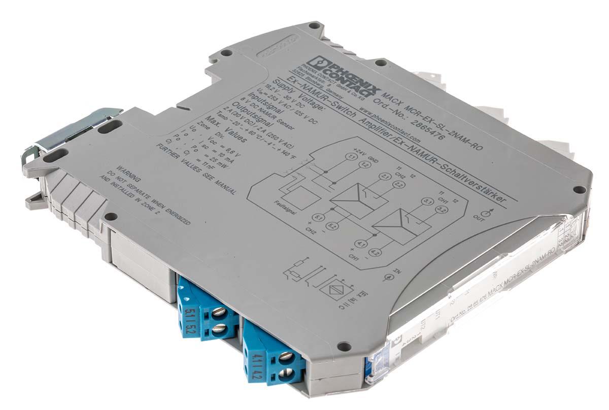 Phoenix Contact 3RS7006 Series Signal Conditioner, NAMUR Sensor, Switch Input, Relay Output, 19.2 → 30V dc