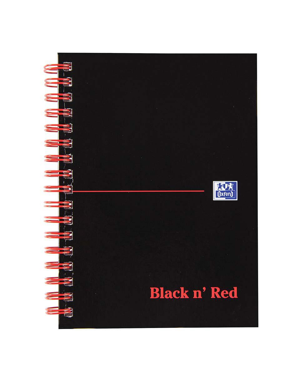 Black n Red A6 Wirebound Hardcover Notepad, 70 Ruled Sheets
