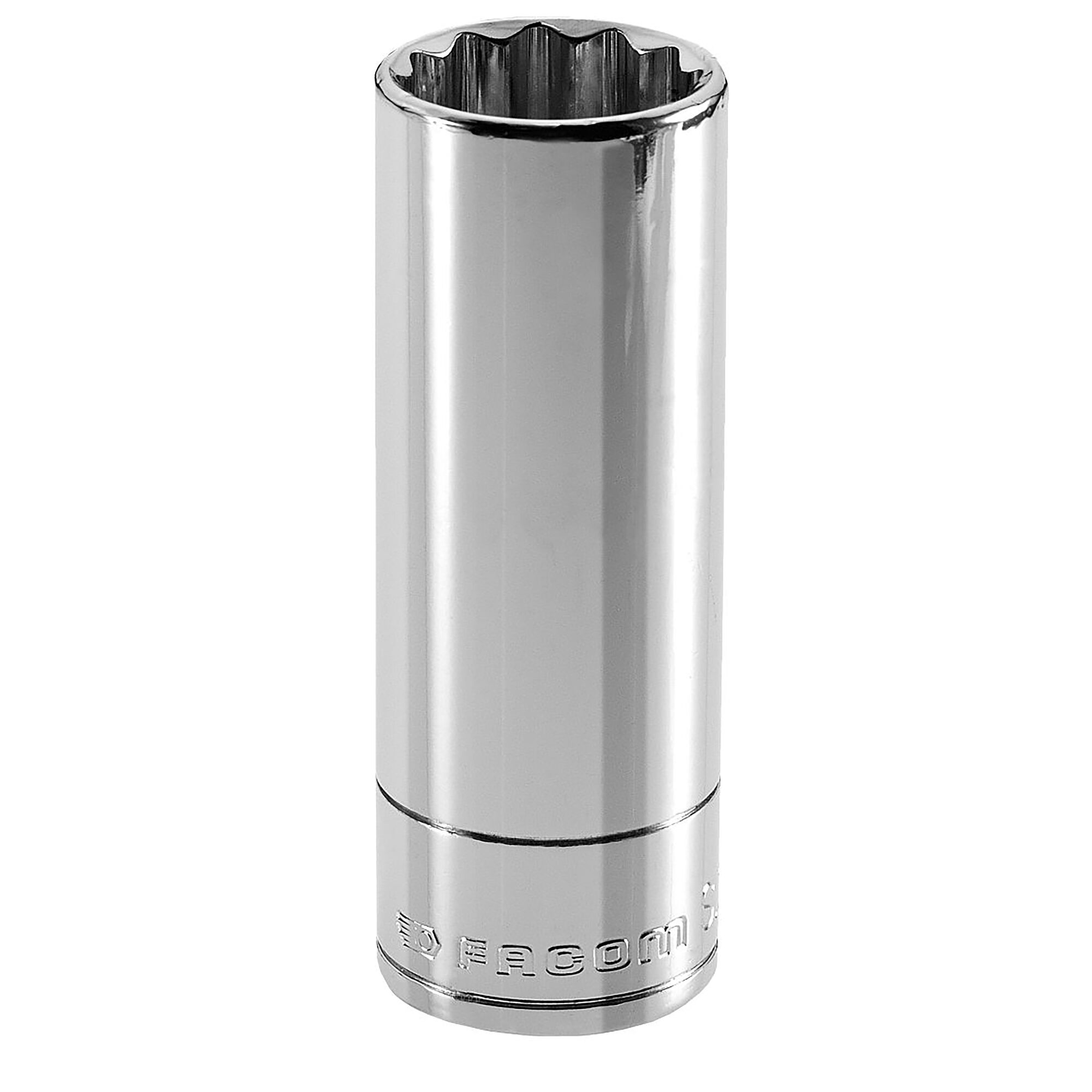 Facom 1/2 in Drive 1/2in Long Socket, 12 point, 82.2 mm Overall Length