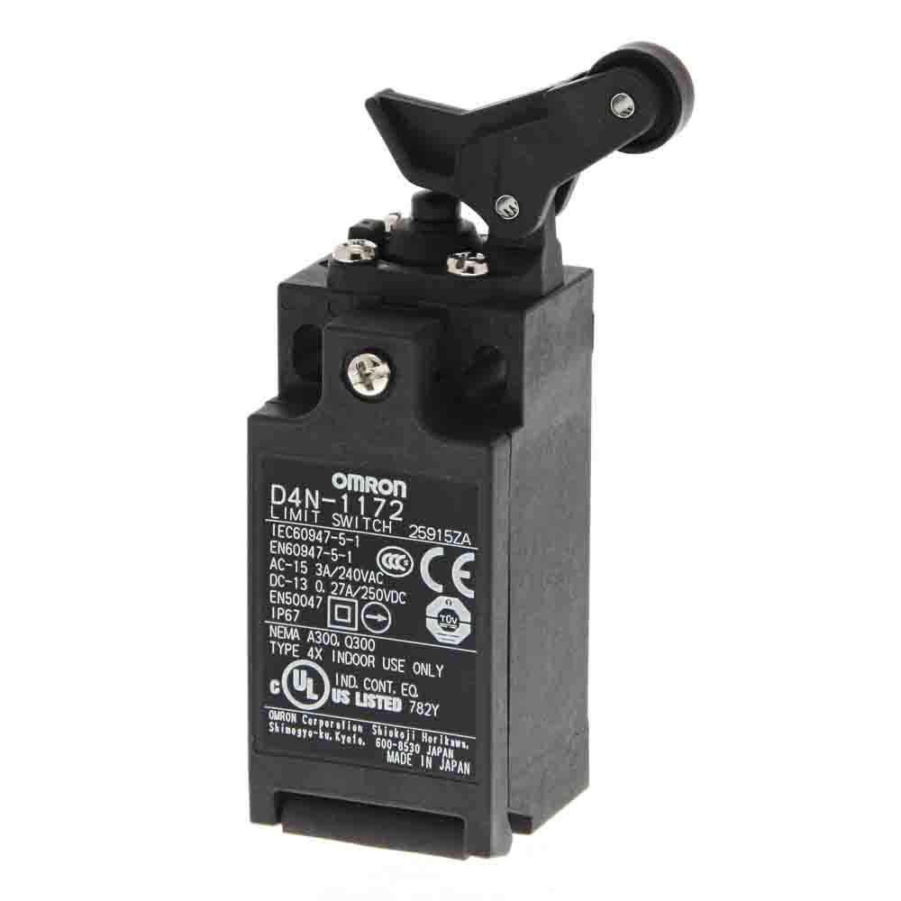 Omron Roller Lever Limit Switch, 1NC/1NO, IP67, DPST, Metal Housing, 240V ac Max, 10A Max