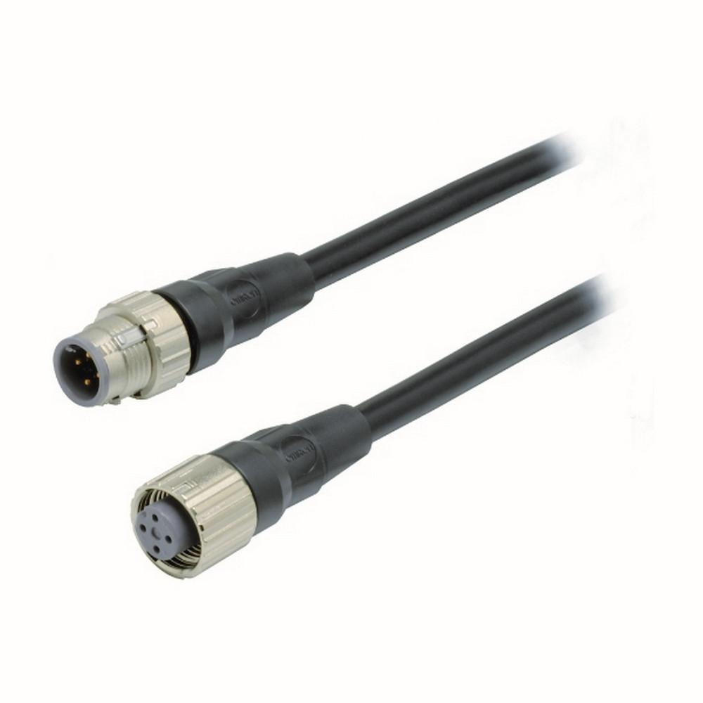 Omron Female 4 way M12 to Male M12 Sensor Actuator Cable, 5 m