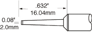 Metcal SxP 2 mm Chisel Soldering Iron Tip for use with MFR-H1-SC2