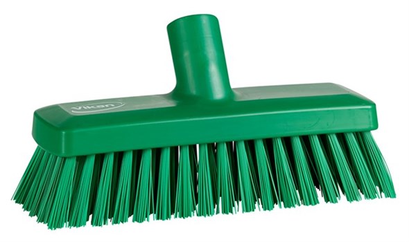 Vikan Broom, Green With Polyester, Polypropylene, Stainless Steel Bristles for  for General Purpose
