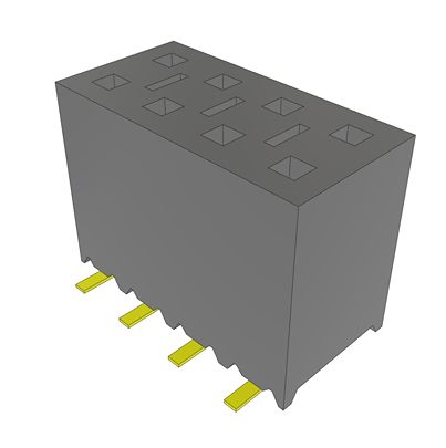 Samtec SSM Series Vertical Surface Mount PCB Socket, 8-Contact, 2-Row, 2.54mm Pitch, SMT Termination