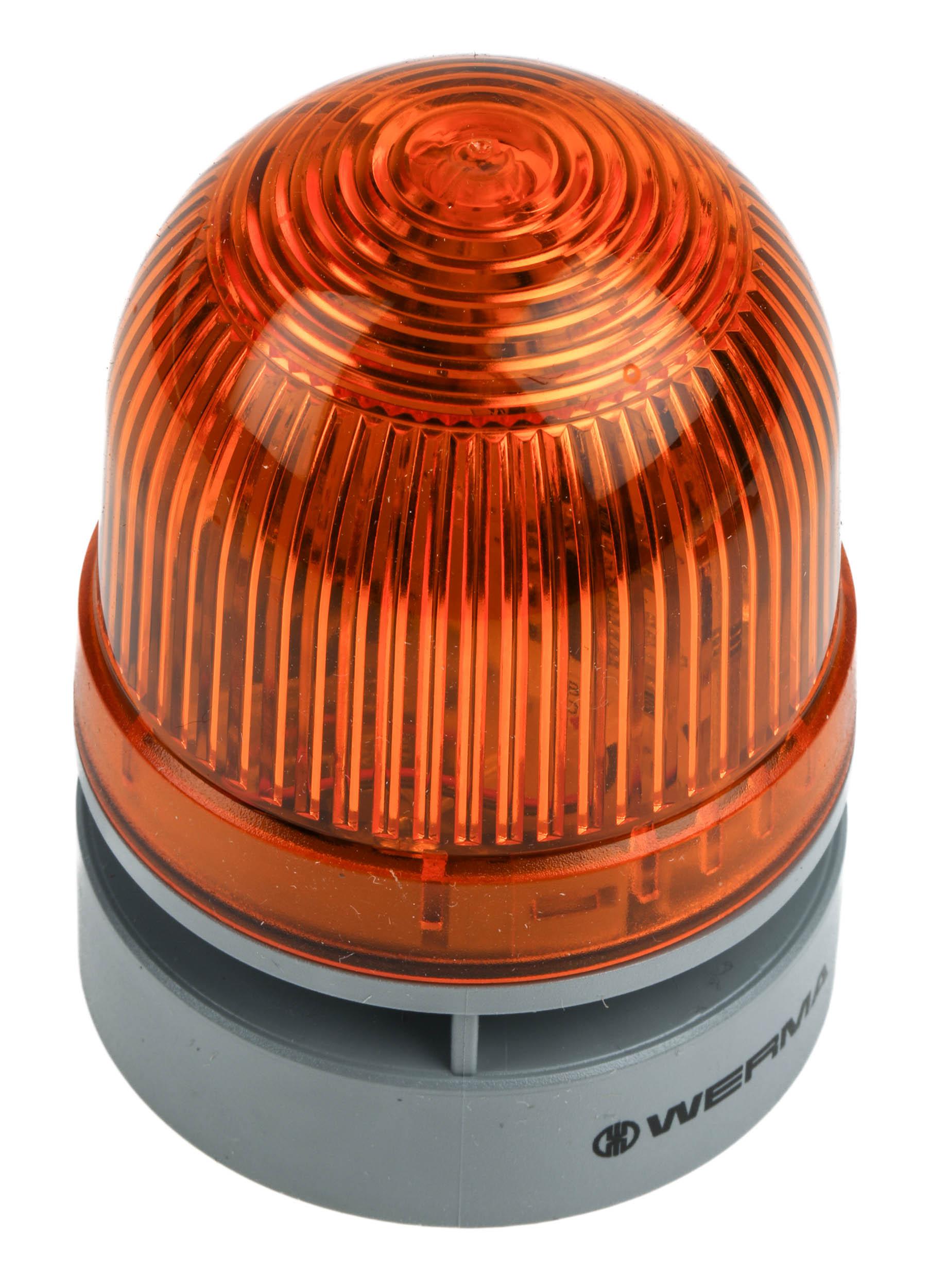 Werma EvoSIGNAL Mini Series Yellow Sounder Beacon, 115 → 230 V ac, IP66, Base Mount, 95dB at 1 Metre