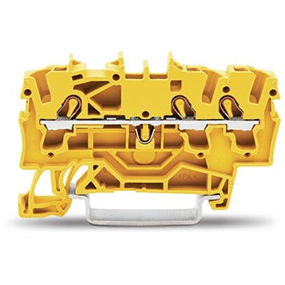 WAGO 2002-1306 TOPJOB S Series Yellow, 2.5mm², 1-Level, Push-In Cage Clamp Termination, ATEX, EAC Ex, IECEx