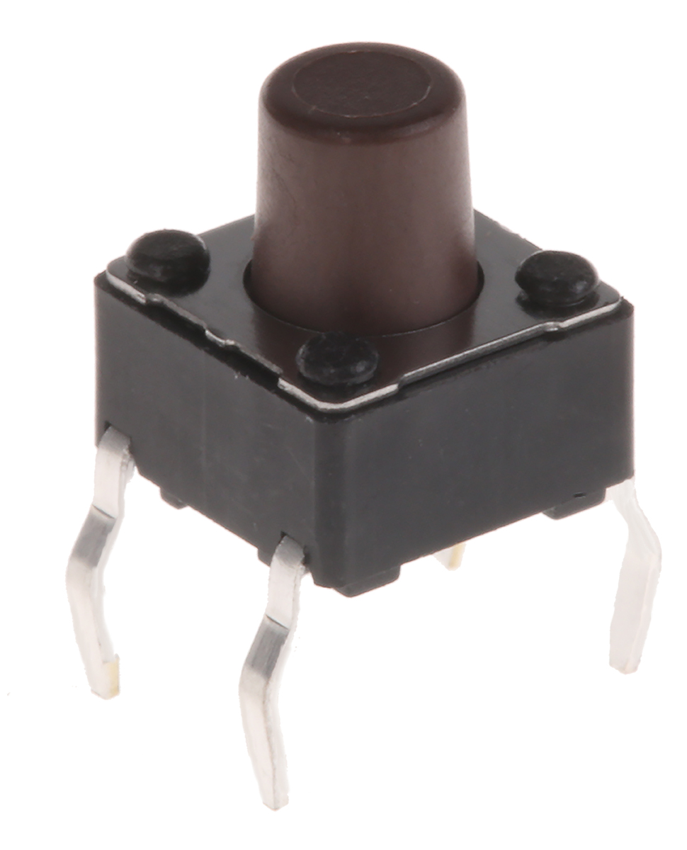 APEM Brown Button Tactile Switch, SPST 50 mA @ 12 V dc 3.5mm