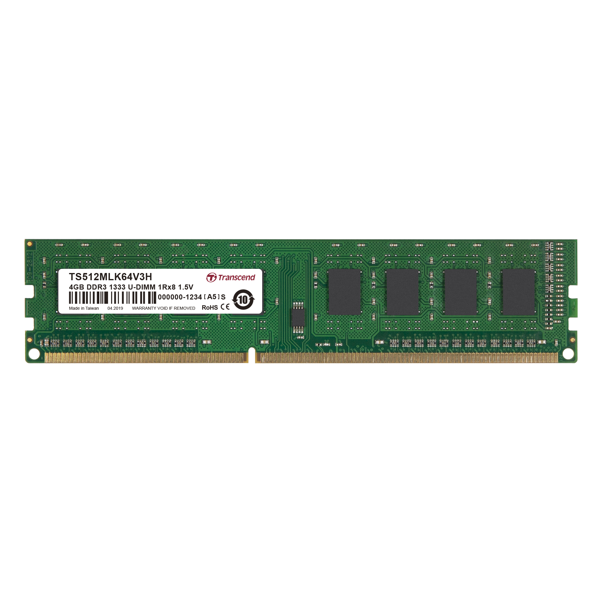 Transcend 4 GB DDR3 Desktop, Laptop RAM, 1333Mbit/s, UDIMM, 1.5V