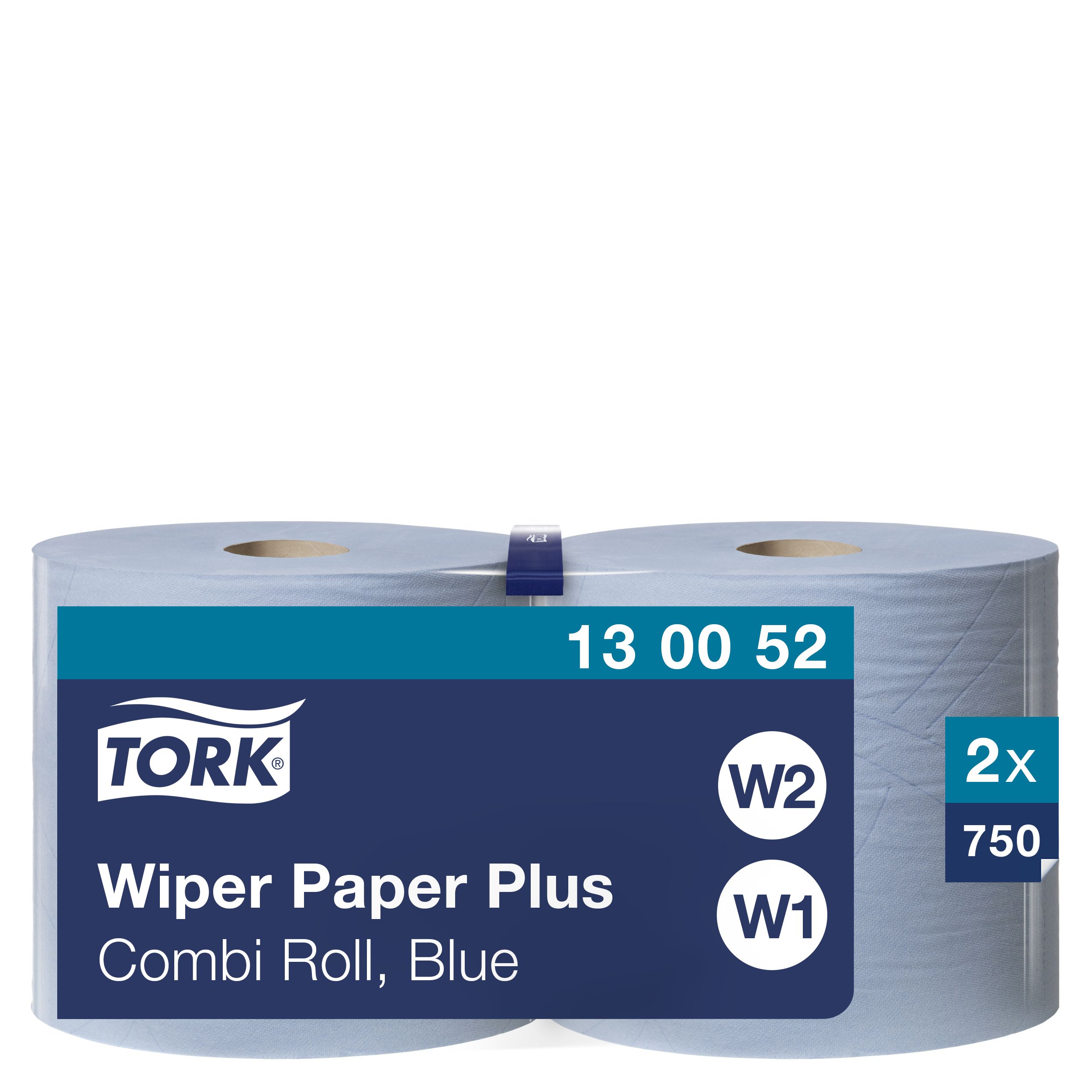 Tork Wiping Paper Plus Rolled Blue Paper Towel, 255 m x 235mm, 2-Ply, 750 Sheets