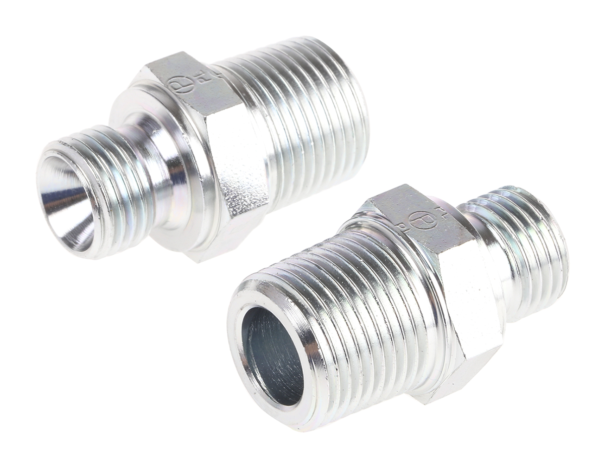 Parker Hydraulic Straight Threaded Adaptor G 1/4 to R 3/8 Male, 4-6F3MK4S
