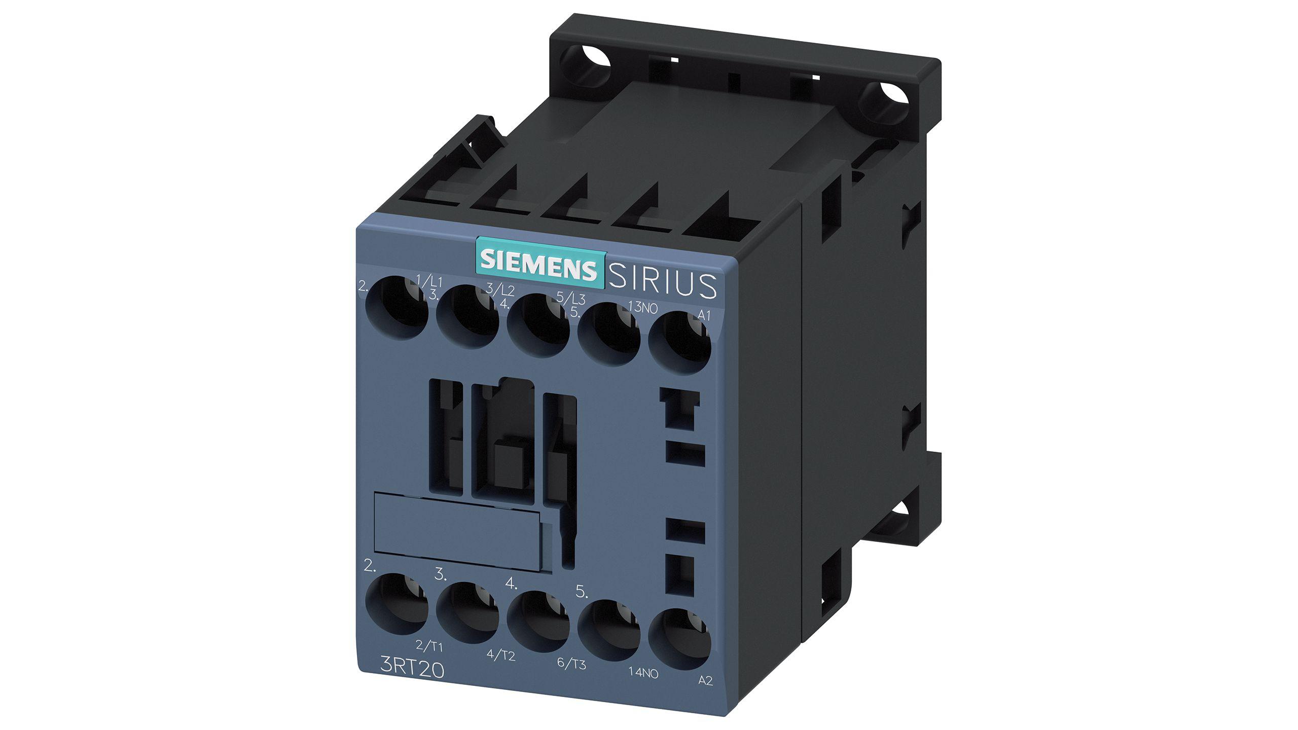 Siemens SIRIUS 3RT Size S00, 3RT2 Contactor, 3-Pole, 5.5 kW, 1NO