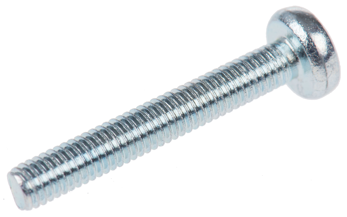 RS PRO Pozi M3 Pan Steel Machine Screws DIN 7985 x 20.0mm