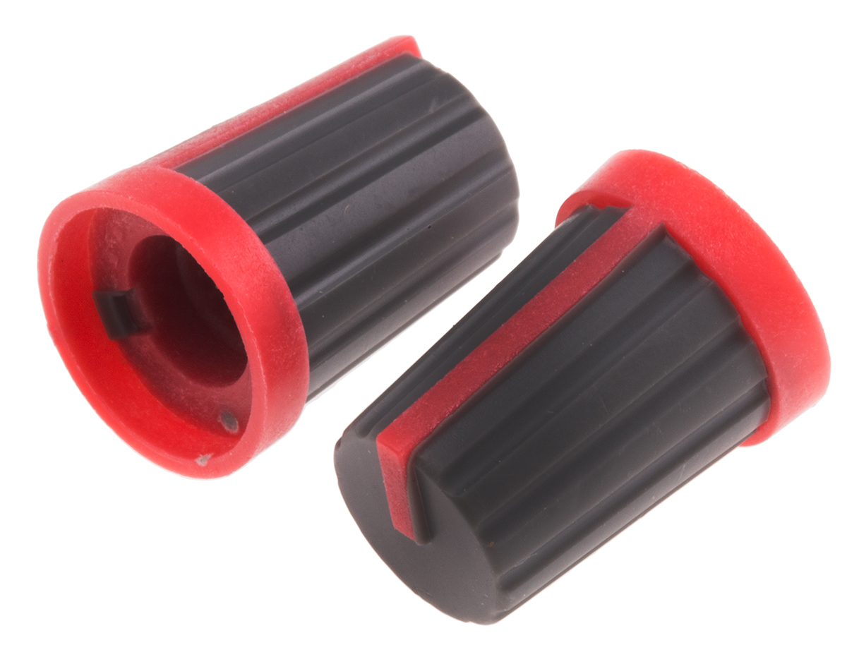 RS PRO 13mm Grey Potentiometer Knob for 6mm Shaft Splined