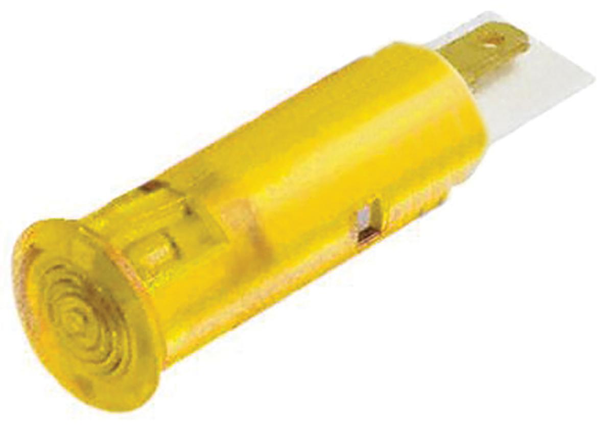 Signal Construct Yellow Panel Mount Indicator, 12 → 14V, 6mm Mounting Hole Size, Solder Tab Termination