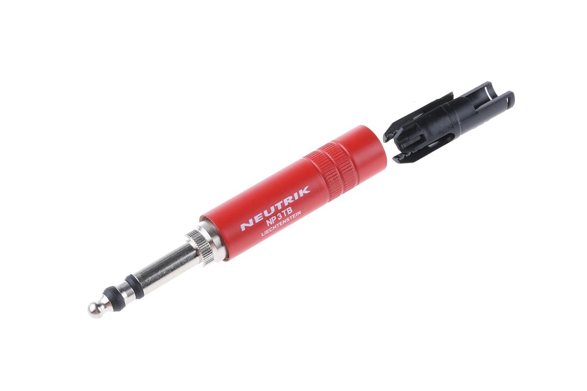 Neutrik Jack Connector 6.35 mm Cable Mount Stereo Plug, 3Pole