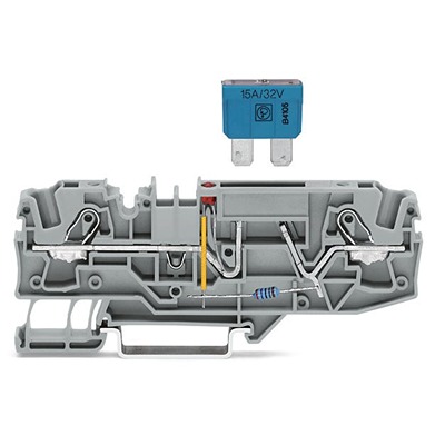WAGO 2006-1681/1000-429 TOPJOB S Series Grey, 6mm², 1-Level, Push In Termination, Fused, CSA