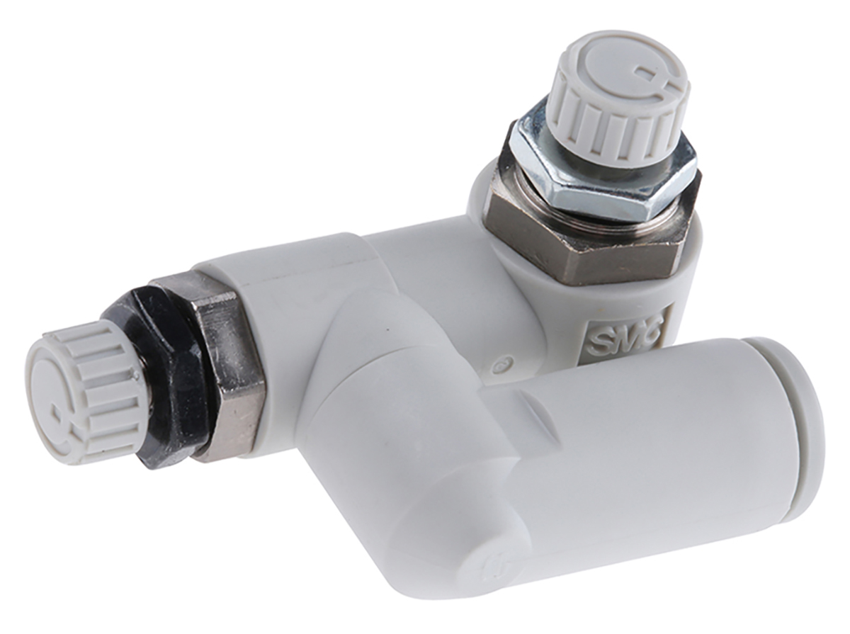 SMC ASD Series Threaded Speed Controller, R 1/8 Male Inlet Port x 6mm Tube Outlet Port