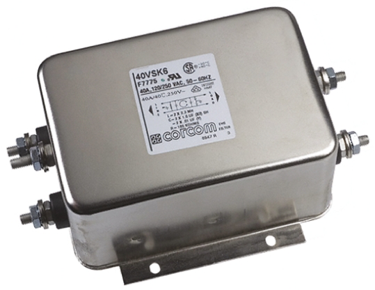 TE Connectivity, Corcom SK 40A 250 V ac 50/60Hz, Flange Mount RFI Filter, Threaded Bolt, Single Phase