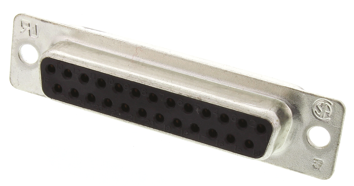 TE Connectivity Amplimite HD-20 25 Way Panel Mount D-sub Connector Socket, 2.77mm Pitch