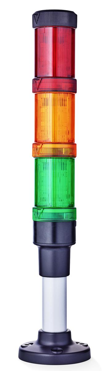 AUER Signal ECOmodul40 Series Red/Green/Amber Signal Tower, 3 Lights, 24 V ac/dc, Base Mount