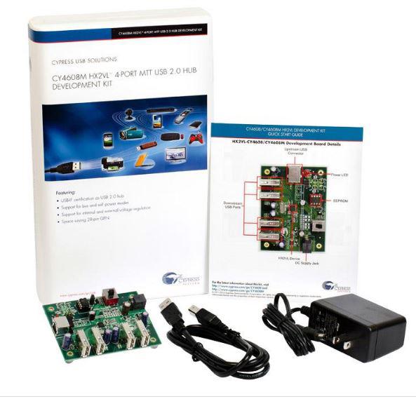 Infineon Multi-TT HX2VL Very Low-Power 4-Port Hub Development Kit CY7C65642 Development Kit for Voltage Regulation