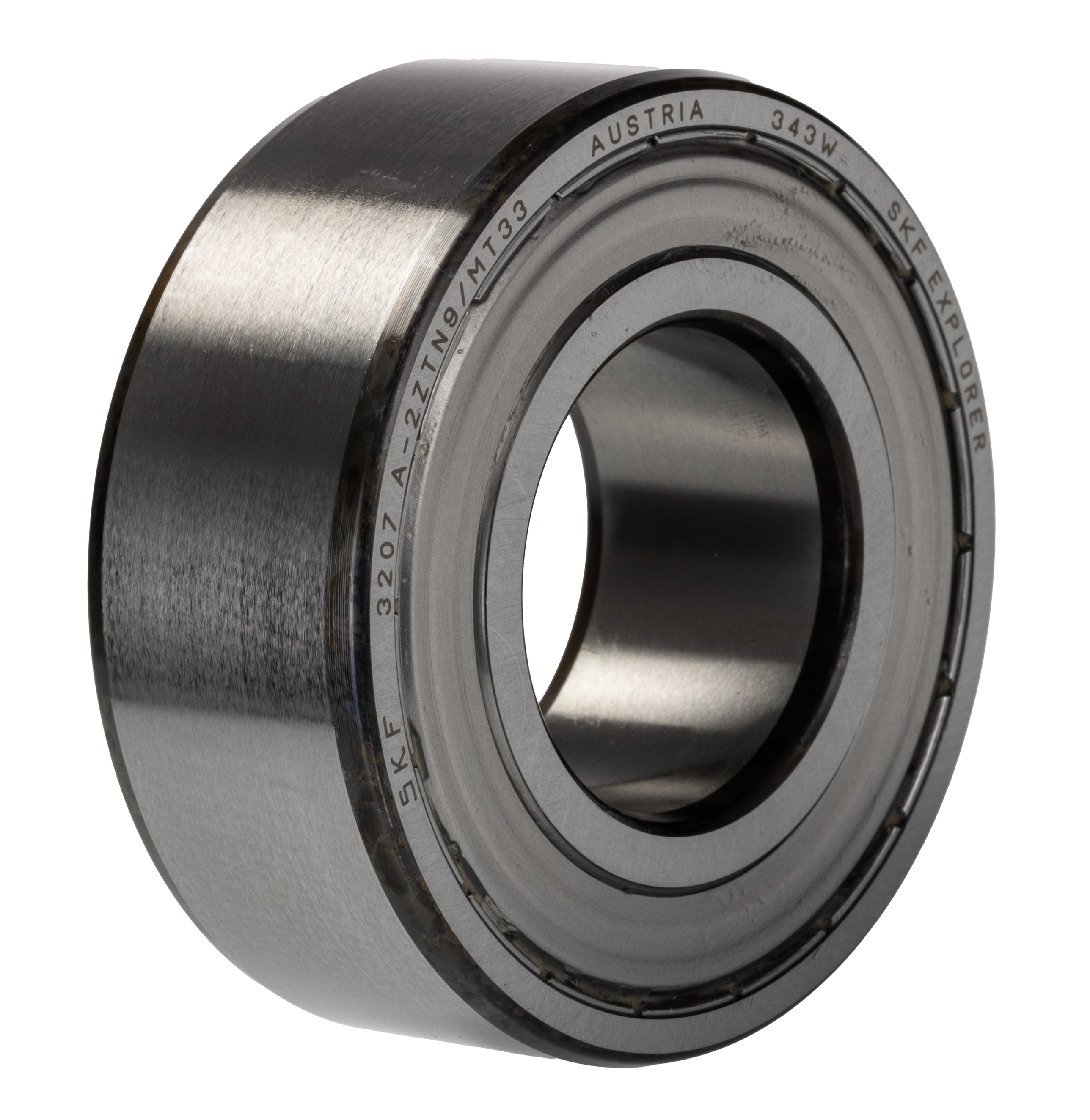SKF 3207 A-2ZTN9/MT33 2 Row Angular Contact Ball Bearing - 35 mm ID, 72 mm OD 27 mm Race Width