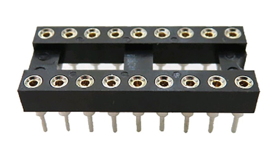 RS PRO 2.54mm Pitch 18 Way, Through Hole Turned Pin IC Dip Socket, 3A
